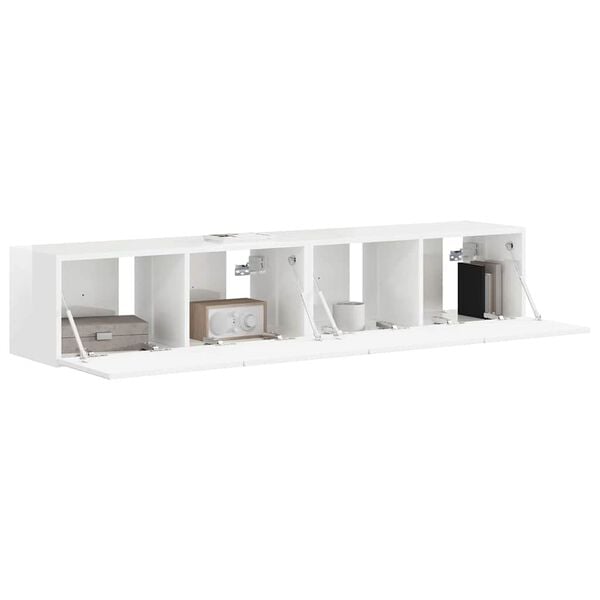 vidaXL TV wall cabinet N&aacute;stěnn&yacute; 2 pcs Leskl&aacute; B&iacute;l&aacute; 78,5 x 31 x 29,5 cm