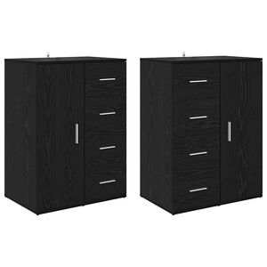 vidaXL Konzole Corona 2 pcs Čern&yacute; dub 59 x 39 x 80 cm kompozitn&iacute; dřevo