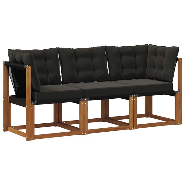 vidaXL Venkovn&iacute; prostředn&iacute; a rohov&aacute; pohovka s pol&scaron;t&aacute;řem 3 Kus Př&iacute;rodn&iacute;