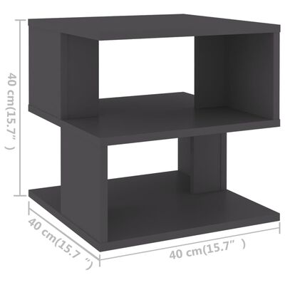 vidaXL Odkládací stolek šedý 40 x 40 x 40 cm dřevotříska