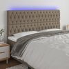 vidaXL Čelo postele s LED taupe 200x7x118/128 cm textil