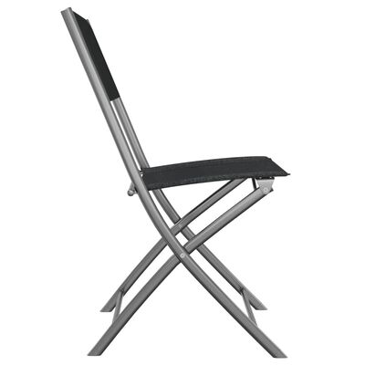 vidaXL Skládací venkovní židle 4 ks černé ocel a textilen