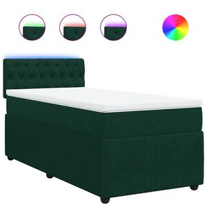 vidaXL Box spring postel s matrac&iacute; tmavě zelen&aacute; 90x190 cm samet