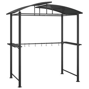 vidaXL BBQ alt&aacute;n s bočn&iacute;mi policemi antracitov&yacute; 210x114x230 cm ocel