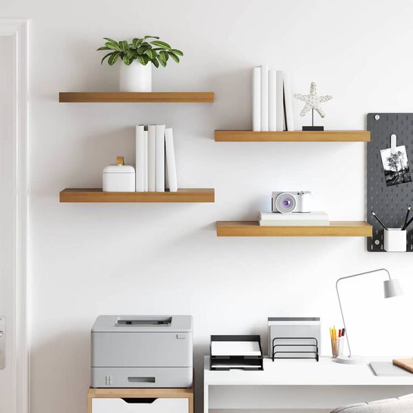 vidaXL N&aacute;stěnn&aacute; polička 4 pcs Hněd&aacute; 50 x 23 x 4 cm kompozitn&iacute; dřevo