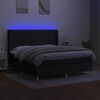 vidaXL Box spring postel s matrac&iacute; a LED čern&aacute; 160x200 cm textil
