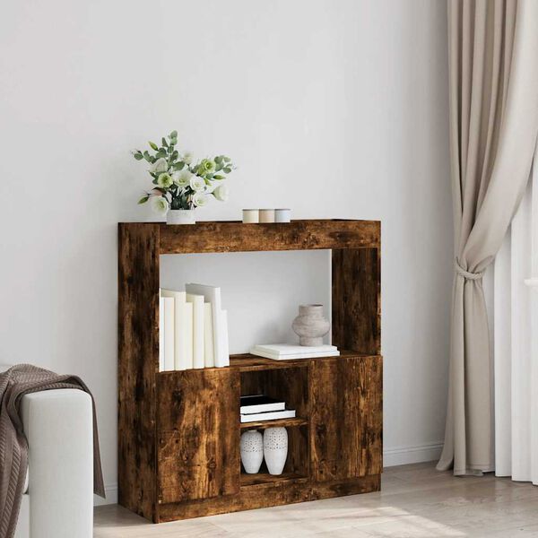 vidaXL Skř&iacute;ň highboard kouřov&yacute; dub 92 x 33 x 100 cm kompozitn&iacute; dřevo