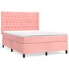 vidaXL Box spring postel s matrac&iacute; růžov&aacute; 140x190 cm samet