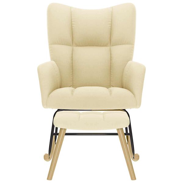 vidaXL Houpac&iacute; křeslo s podnožkou kr&eacute;mov&eacute; textil