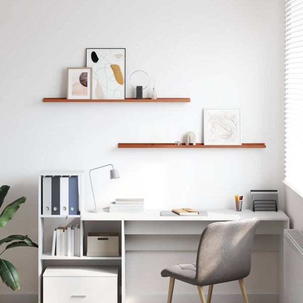 vidaXL N&aacute;stěnn&aacute; polička 2 pcs Červen&aacute; 115 x 9 x 3 cm kompozitn&iacute; dřevo