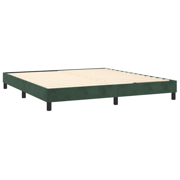 vidaXL Box spring postel s matrac&iacute; tmavě zelen&aacute; 180x200 cm samet