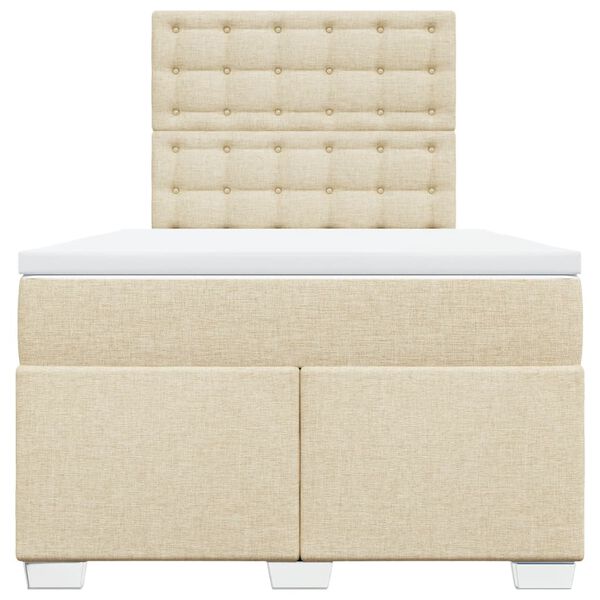 vidaXL Box spring postel s matrac&iacute; kr&eacute;mov&aacute; 120x200 cm textil