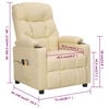 vidaXL Elektrické masážní křeslo krémové textil