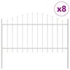 vidaXL Zahradn&iacute; plot 8 pcs B&iacute;l&aacute; 170 x 140 cm Pr&aacute;&scaron;kově lakovan&aacute; ocel