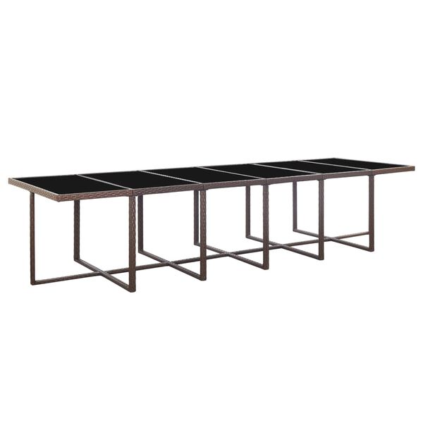 vidaXL 17d&iacute;ln&yacute; zahradn&iacute; j&iacute;deln&iacute; set s podu&scaron;kami polyratan hněd&yacute;