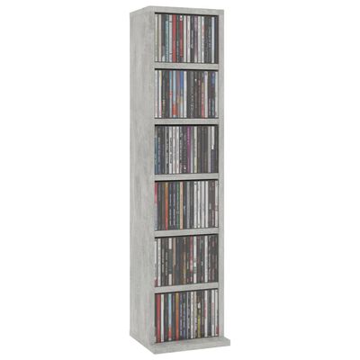 vidaXL Skříňka na CD betonově šedá 21 x 20 x 88 cm kompozitní dřevo