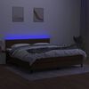 vidaXL Box spring postel s matrac&iacute; a LED tmavě hněd&aacute; 180x200 cm textil