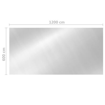 vidaXL Obdélníkový kryt na bazén 1200 x 600 cm PE stříbrný