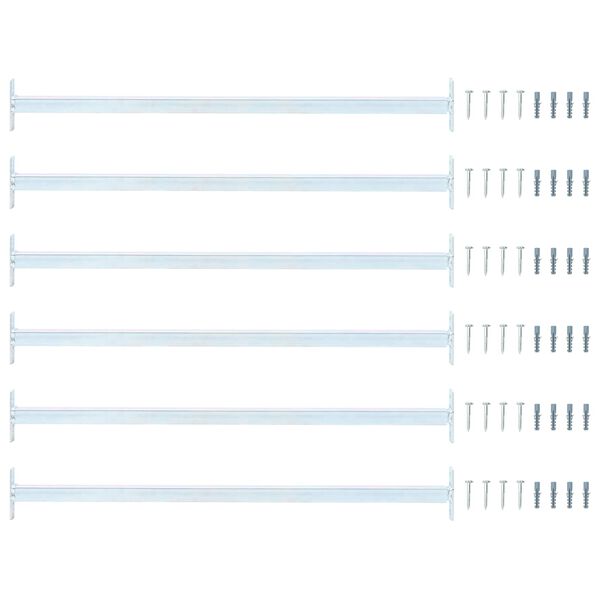 vidaXL Nastaviteln&aacute; bezpečnostn&iacute; tyč do okna 6 pcs Stř&iacute;brn&aacute; Ocel