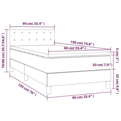 vidaXL Box spring postel s matrací bílá 90x190 cm umělá kůže