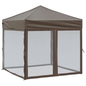 vidaXL Skl&aacute;dac&iacute; party stan s bočn&iacute;mi stěnami taupe 2 x 2 m