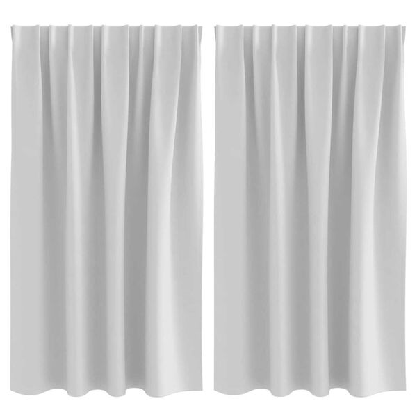 vidaXL Z&aacute;věsy na zatemněn&iacute; s kroužky 2 pcs Světl&aacute; &scaron;ed&aacute; 140 x 140 cm