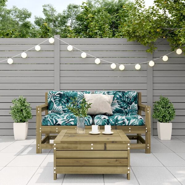 vidaXL 3dílná zahradní sedací souprava a podušky impregnovaná borovice