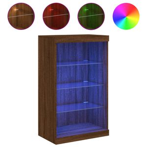 vidaXL Př&iacute;born&iacute;k s LED osvětlen&iacute;m hněd&yacute; dub 60,5 x 37 x 100 cm
