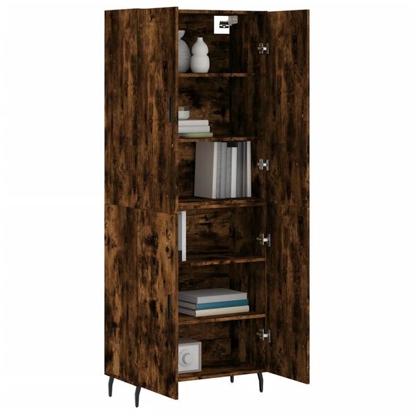 vidaXL Skř&iacute;ň highboard kouřov&yacute; dub 69,5 x 34 x 180 cm kompozitn&iacute; dřevo