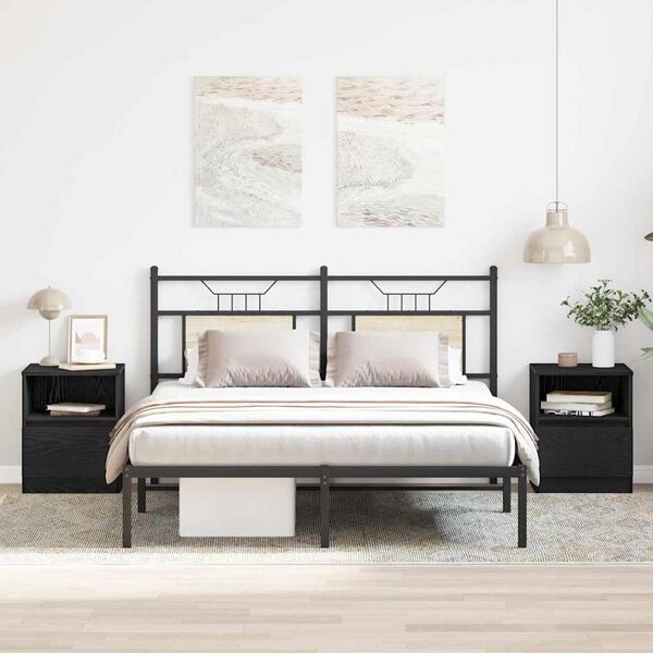 vidaXL Nočn&iacute; skř&iacute;ňka 2 pcs Čern&yacute; dub 40 x 40 x 50 cm kompozitn&iacute; dřevo