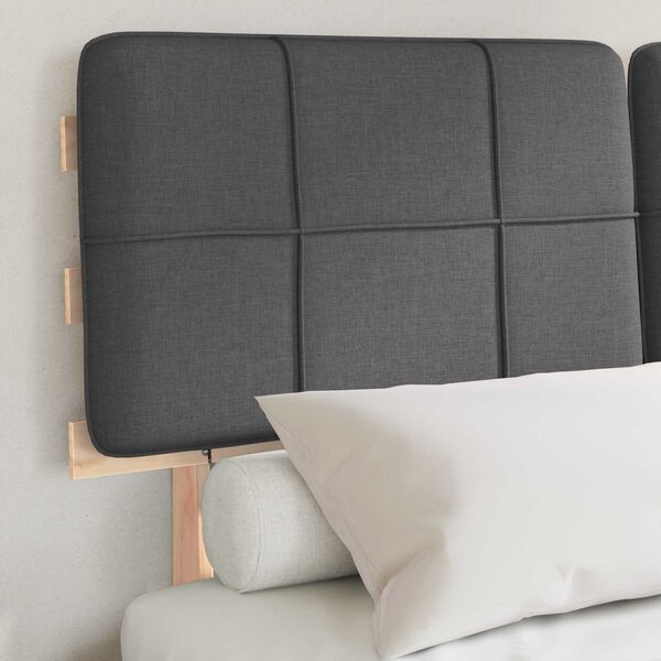 vidaXL R&aacute;m postele s čalouněn&yacute;m čelem s čelo Tmavě &scaron;ed&aacute; 120 x 200 cm