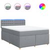 vidaXL Box spring postel s matrac&iacute; světle &scaron;ed&aacute; 160 x 200 cm textil