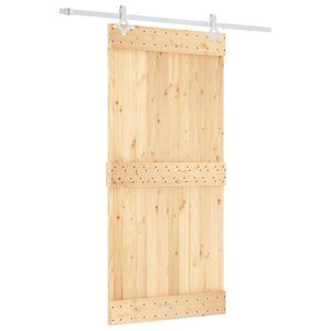 vidaXL Posuvn&eacute; dveře 95 x 210 cm Masivn&iacute; borov&eacute; dřevo (neupraven&eacute;)