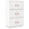 vidaXL Skř&iacute;ň highboard b&iacute;l&aacute; 67 x 40 x 108,5 cm masivn&iacute; borov&eacute; dřevo