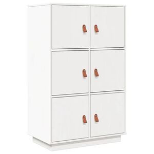 vidaXL Skř&iacute;ň highboard b&iacute;l&aacute; 67 x 40 x 108,5 cm masivn&iacute; borov&eacute; dřevo