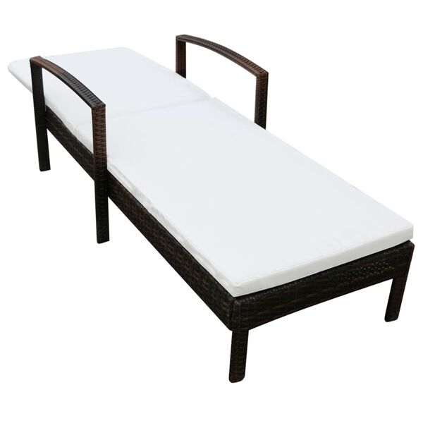 vidaXL Zahradn&iacute; leh&aacute;tko s podu&scaron;kou polyratan hněd&eacute;