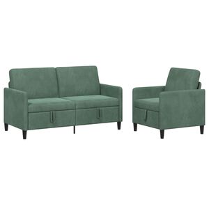 vidaXL Sedačka se storage 2 ks Mořsk&aacute; zelen&aacute; Polyester