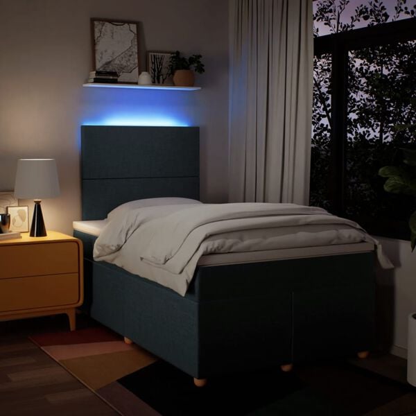 vidaXL Box spring postel s matrac&iacute; čern&aacute; 120x190 cm textil