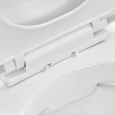 vidaXL Závěsné WC bez okraje keramické bílé