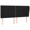 vidaXL Čelo postele typu u&scaron;&aacute;k čern&eacute; 203x23x118/128 cm samet