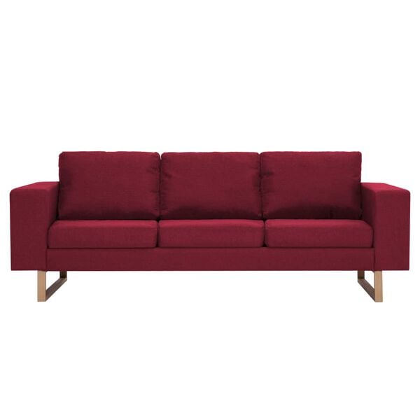 vidaXL 3místná pohovka textilní čalounění vínová