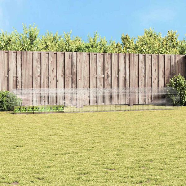 vidaXL Klec pro králíky Stříbrná 400 x 78 x 78 cm Pozinkovaná ocel