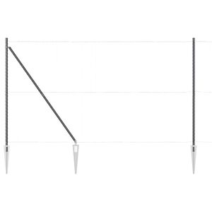 vidaXL Plotový sloupek. Jiný 26 pcs Stříbrná 3.2 x 3.2 x 170 cm Ocel