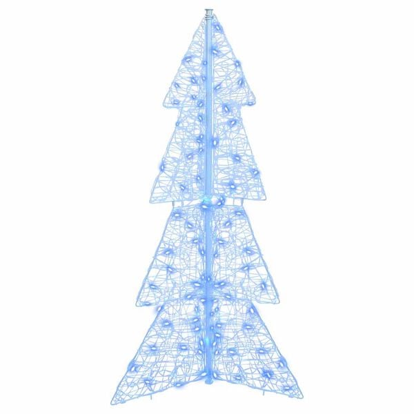 vidaXL V&aacute;nočn&iacute; stromeček s 100 LED diodami Modr&aacute; 120 cm Akryl