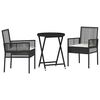 vidaXL Zahradn&iacute; bistro set 3 pcs Čern&aacute; polyratan