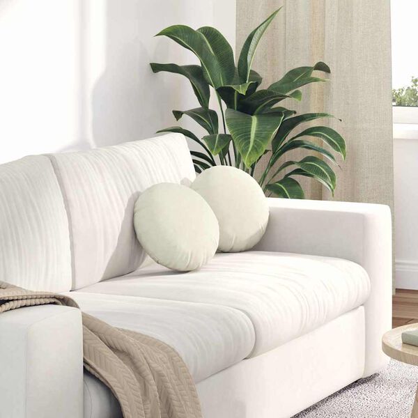 vidaXL Pol&scaron;t&aacute;ře na sedadla 2 pcs Kr&eacute;mov&aacute; &Oslash; 40 x 13 cm samet