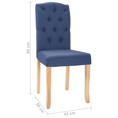 vidaXL Jídelní židle 2 ks modré textil