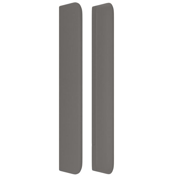 vidaXL Čelo postele typu u&scaron;&aacute;k &scaron;ed&eacute; 147x16x118/128 cm uměl&aacute; kůže