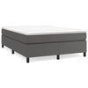 vidaXL R&aacute;m postele s boxspringem &scaron;ed&aacute; 140 x 190 cm uměl&aacute; kůže
