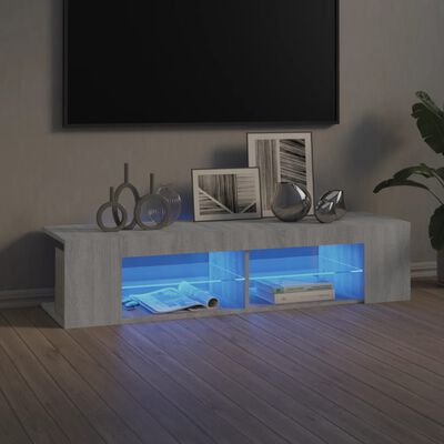 vidaXL TV skříňka s LED osvětlením šedá sonoma 135 x 39 x 30 cm